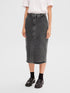 Selected Femme cali midi dark grey denim rok